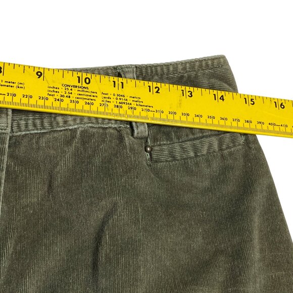 Nine & Co. Olive Corduroy Embroidered Floral A-Line Mini Skirt With Studs Y2K - Picture 12 of 14